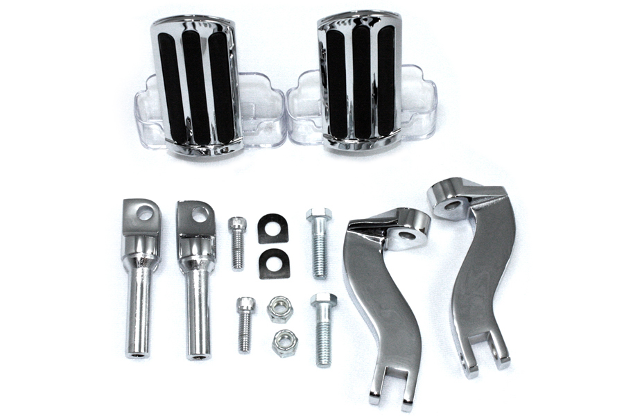 Rail Style Adjustable Footpeg Kit Chrome