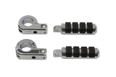 Chrome Engine Bar Footpeg Mount Kit with Footpegs