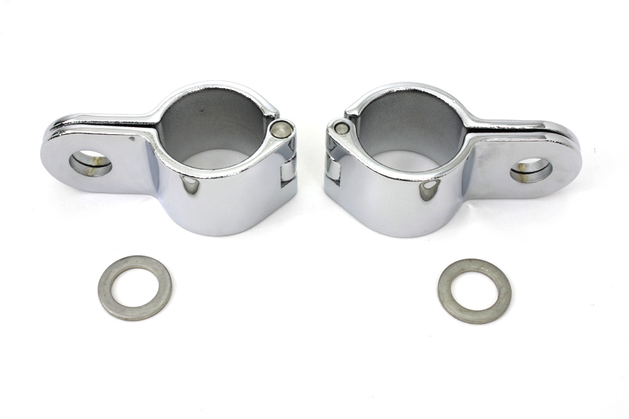 thumbnail image 2 of HTTMT Chrome Longhorn Footpeg Clamp For 1.25" Crash Bars – Sturdy & Stylish Replacement 2 of 6