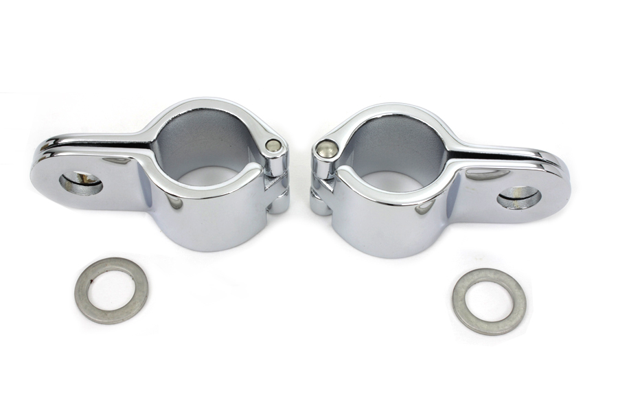 Chrome 1-1/8" Footpeg Mount Clamp Set