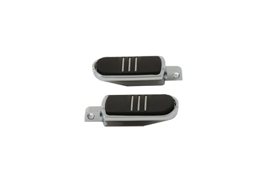 Chrome Footpeg Set with Rubber Inlay