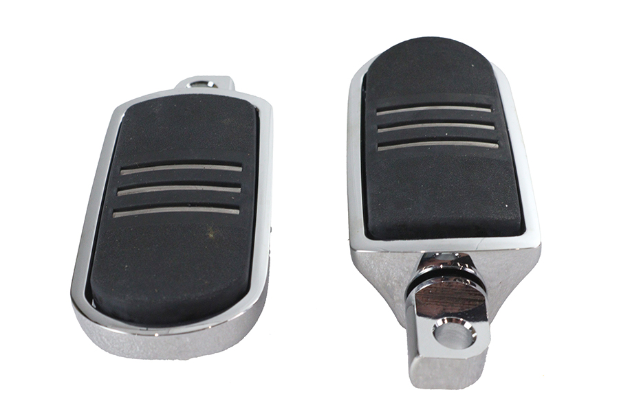 Chrome Footpeg Set with Rubber Inlay