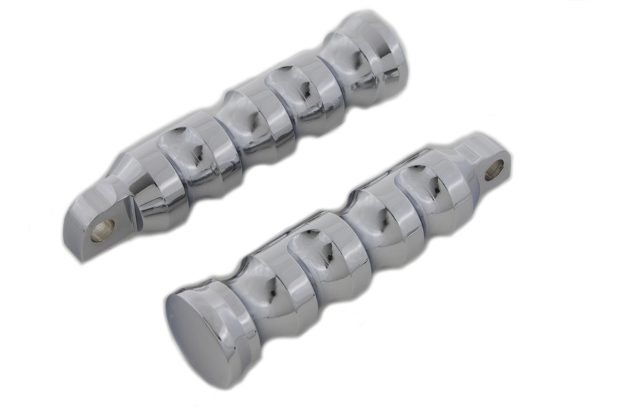 Chrome Contour Grooved Footpeg Set
