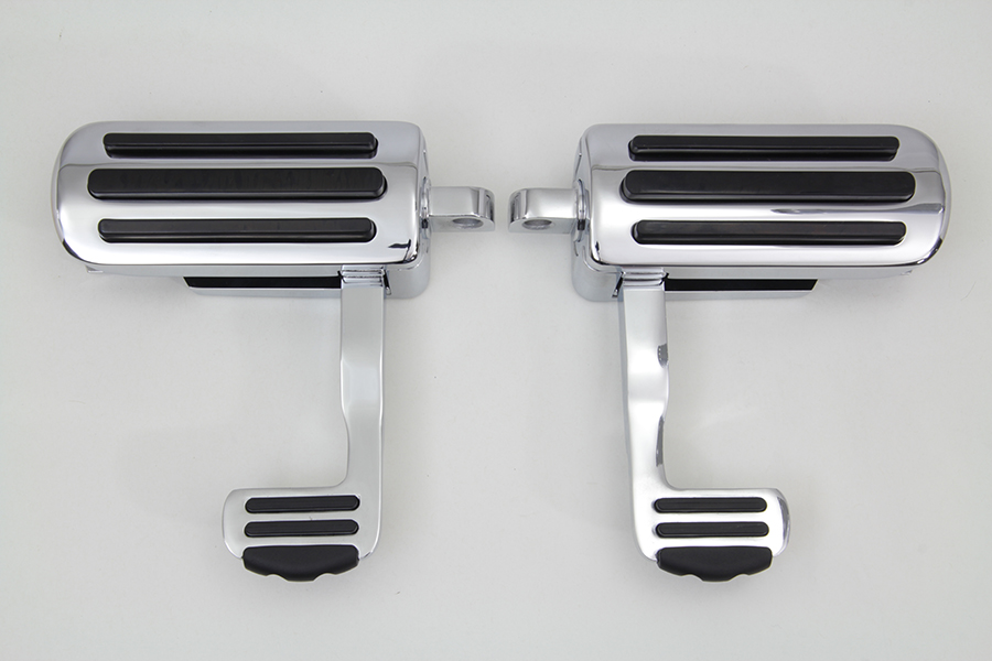 Chrome Footpeg Set with Heel Rest fits Harley Davidson - Picture 4 of 4