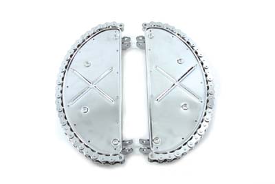 Chrome Driver Footboard Set with Chain Design