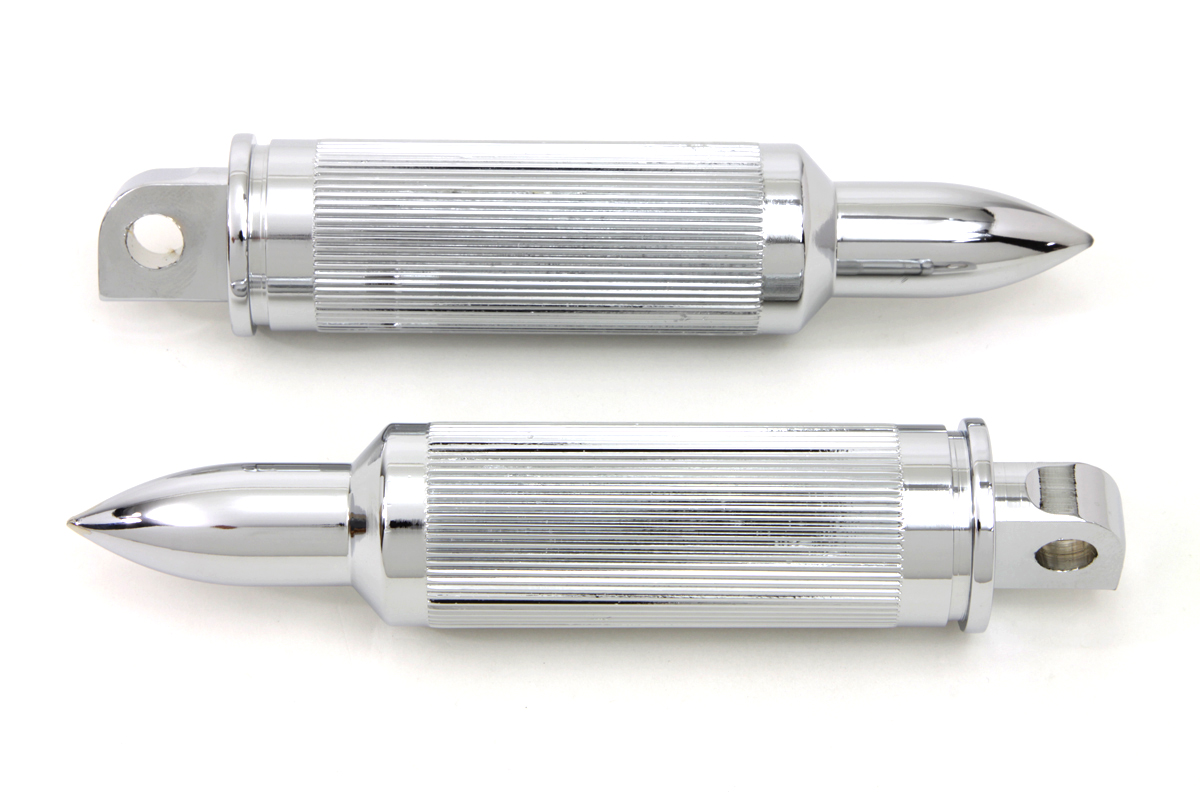 Chrome Bullet Style AK-47 Footpeg Set fits Harley Davidson - Bild 1 von 4