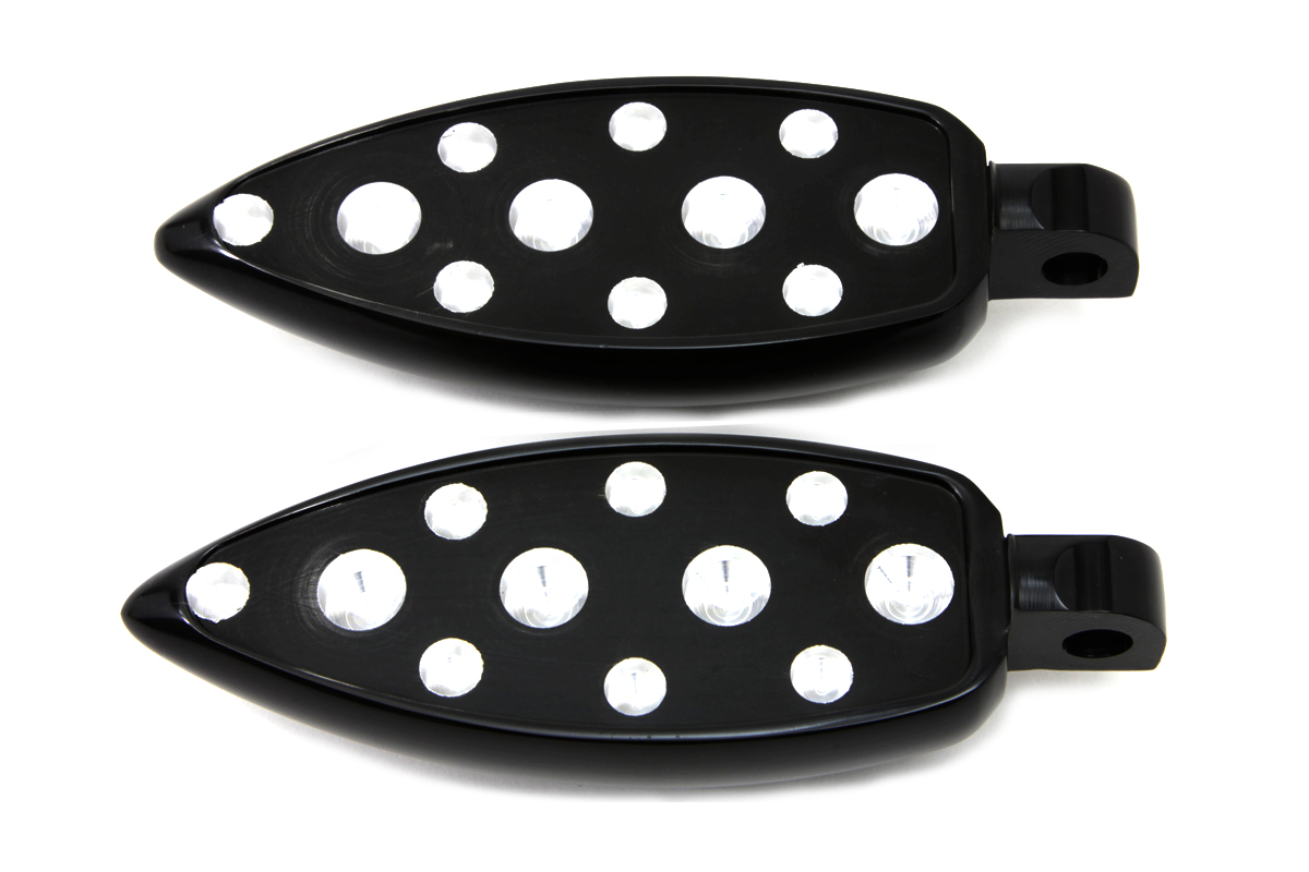 Black Teardrop Style Footpeg Set