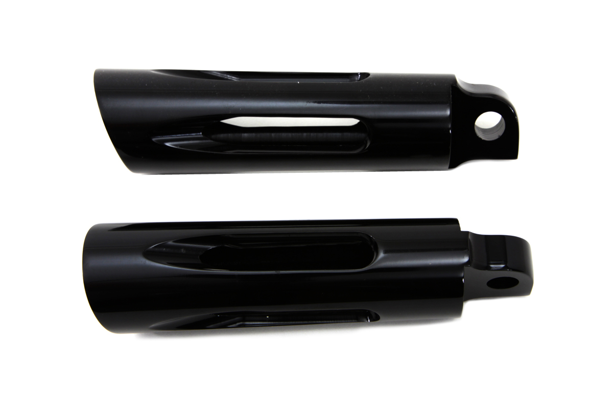 Black Milled Style Slasher Footpeg Set