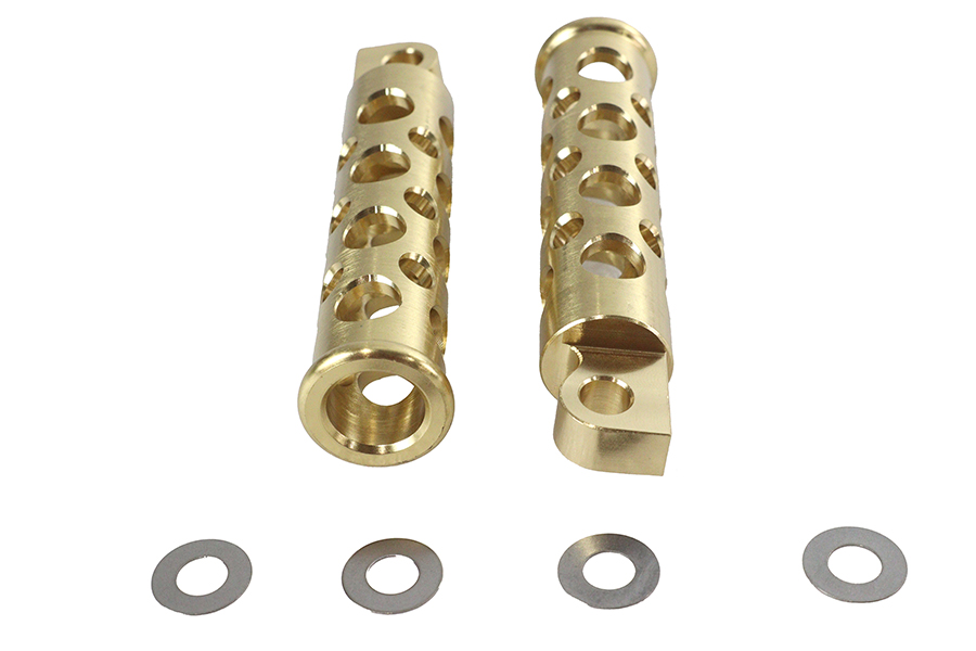 Swiss Cheese Style Footpeg Set Brass