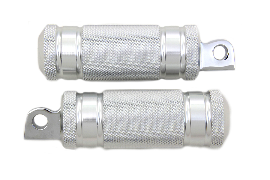 Silver Knurled Four Grooved Footpeg Set