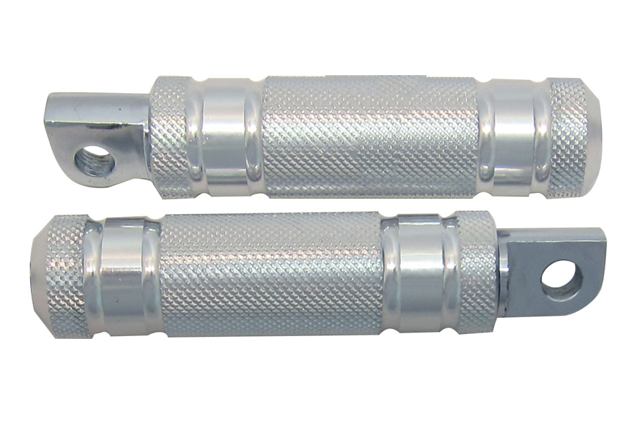 Silver Knurled Four Grooved Footpeg Set