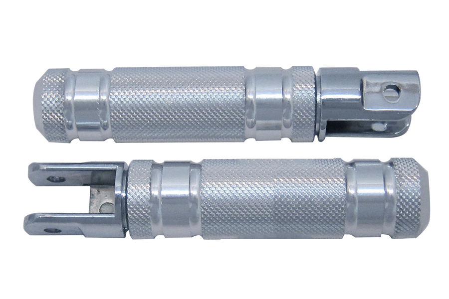 Silver Knurled Four Grooved Footpeg Set