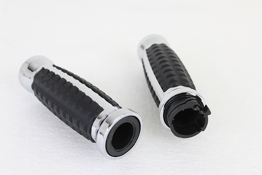 Alligator Style Throttle By Wire Grip Set Chrome