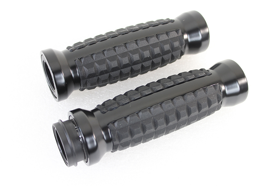 VTwin Black TBW Alligator Style Hand Grip Set 2008-2022 Harley Touring Softail