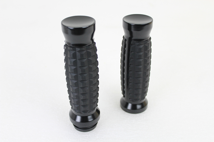 VTwin Black Alligator-Style Motorcycle Grip Set for 1979-1995 Harley FL FX XL