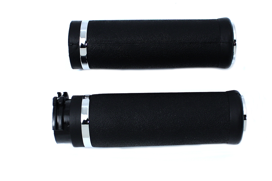 Black Grip Set with Chrome End Caps