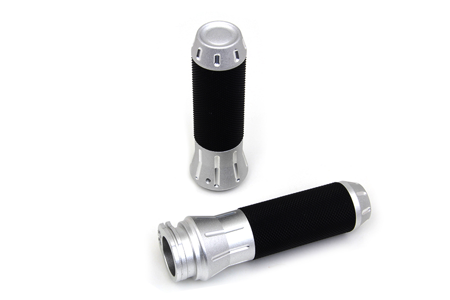 Black Grip Set with Silver End Caps