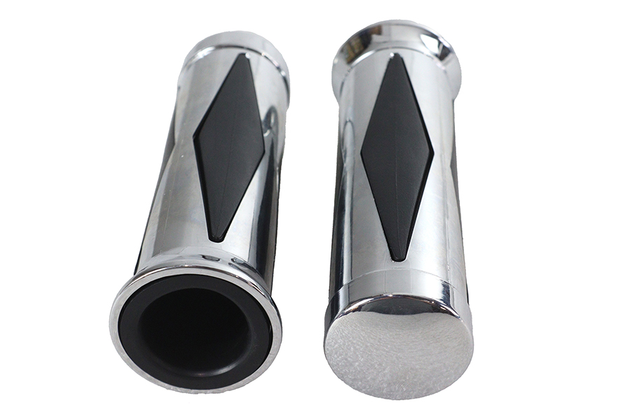 Diamond Style Grip Set with Chrome End Cap