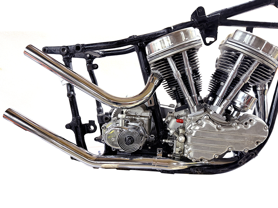 Panhead Upsweep Header Set Chrome