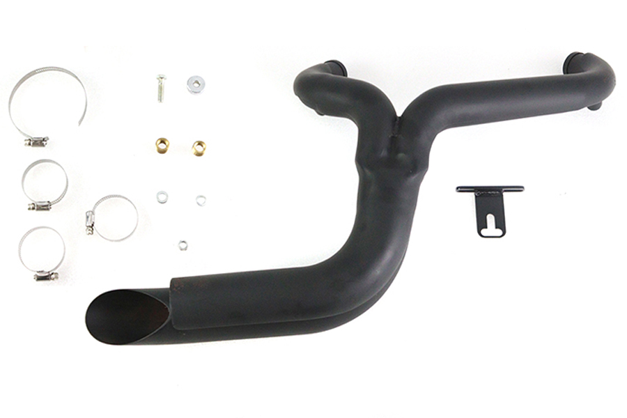 2 into 1 Exhaust Header Set Black