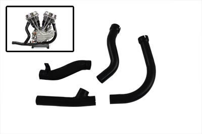 2 into 1 Black Exhaust Pipe Header Set