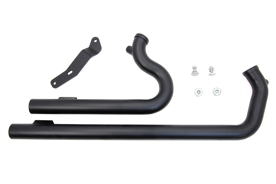 Exhaust Drag Pipe Set Straight Cut Black