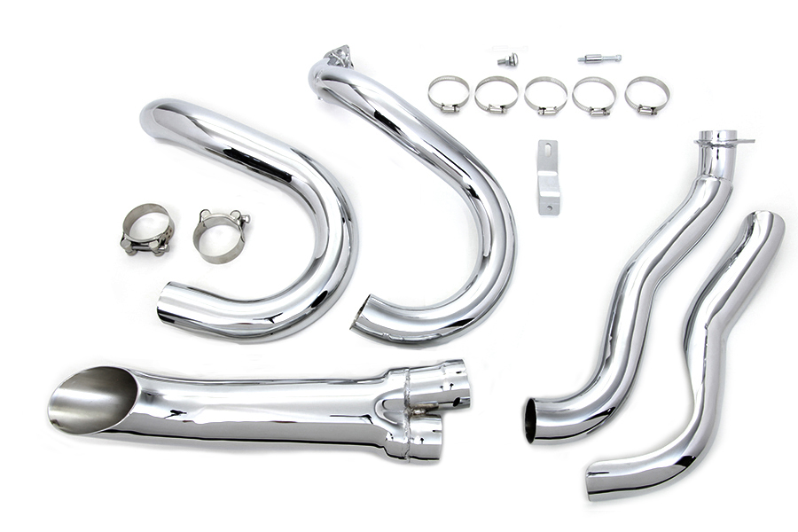 Chrome 2 into 1 Exhaust Header Set