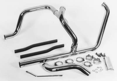 2:1 Dual Crossover Exhaust Header Set Chrome