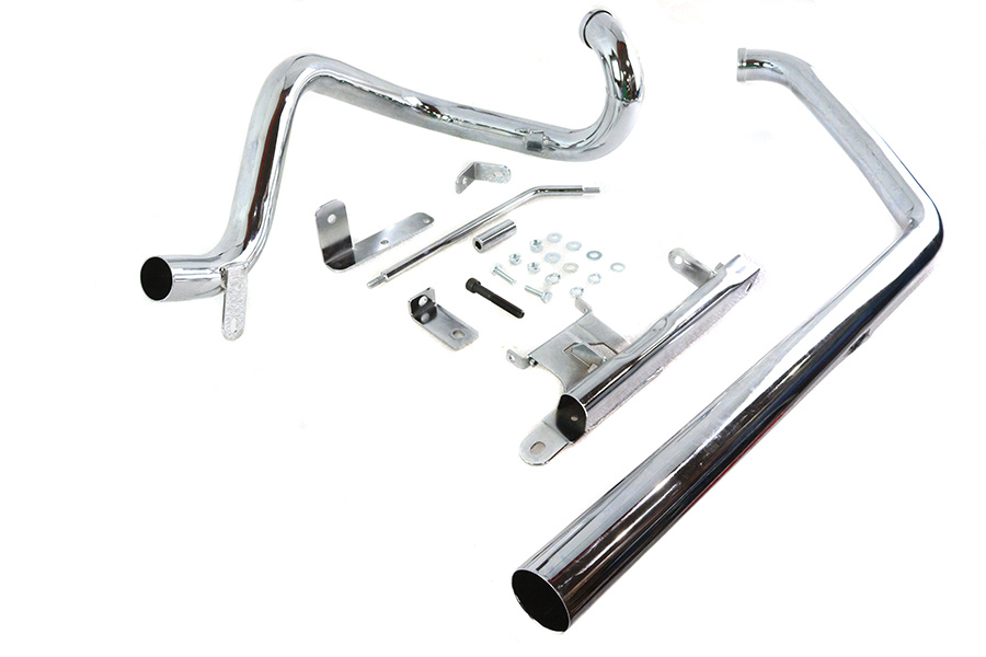 True Dual Exhaust Pipe System Chrome fits Harley Davidson - Zdjęcie 2 z 4