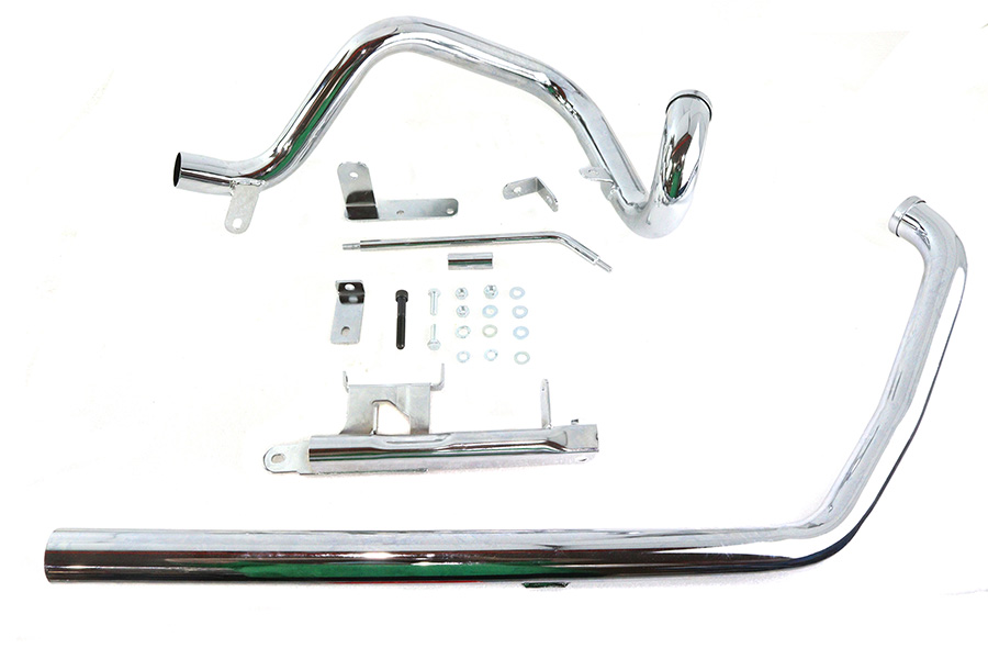 True Dual Exhaust Pipe System Chrome fits Harley Davidson - Zdjęcie 4 z 4