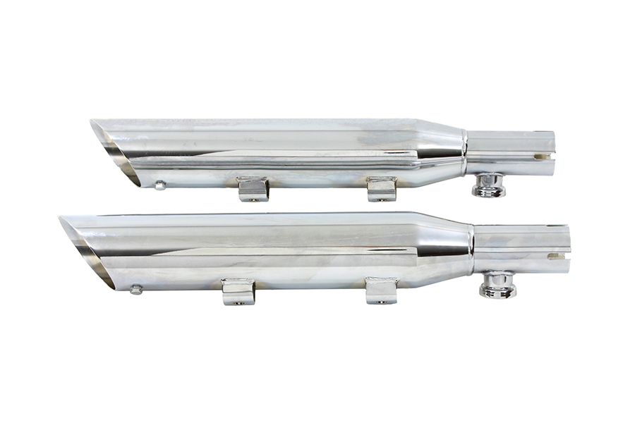 Wyatt Gatling Down Slash Slip-On Muffler Set Chrome
