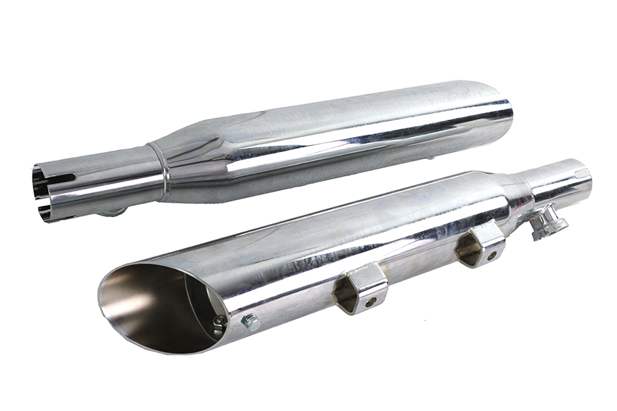 Wyatt Gatling Down Slash Slip-On Muffler Set Chrome