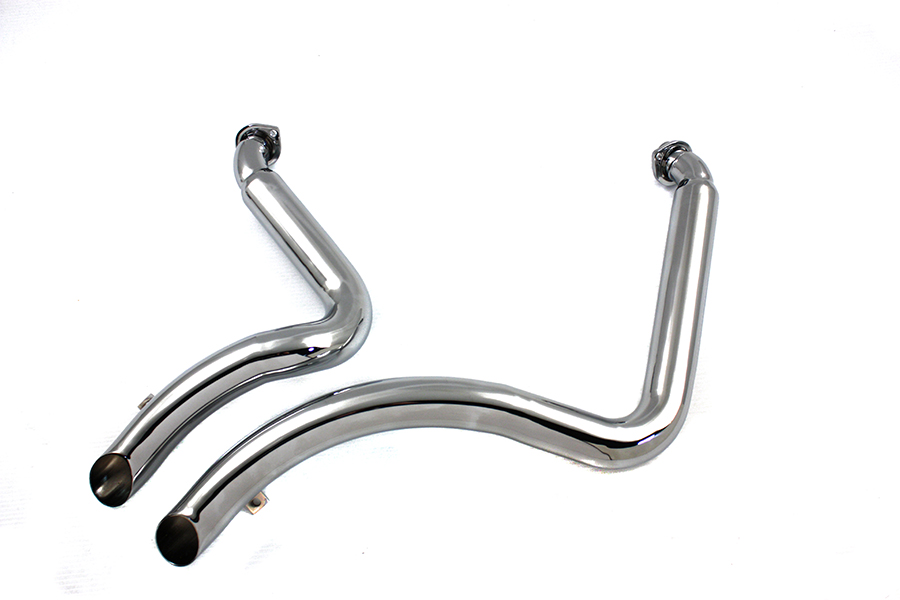 Exhaust Drag Pipe Set Straight Cut Chrome