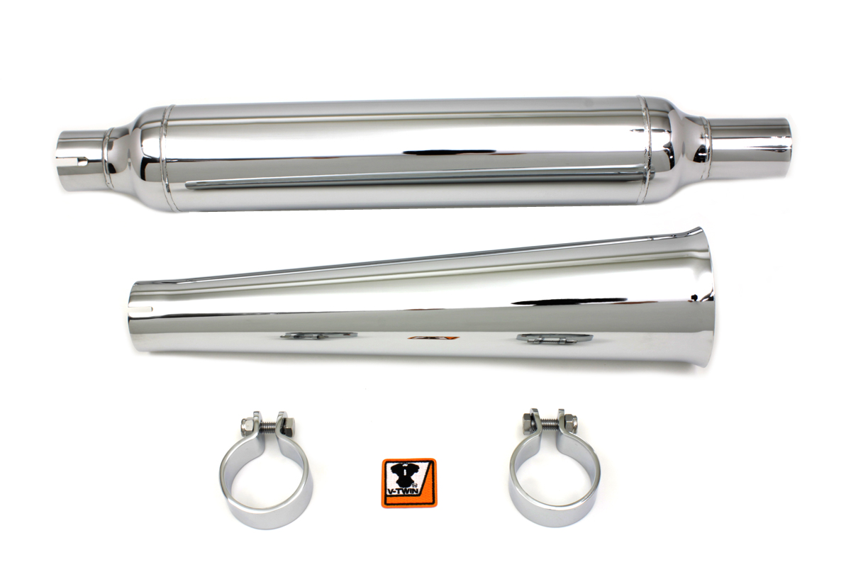 Chrome Muffler with Megaphone Tip
