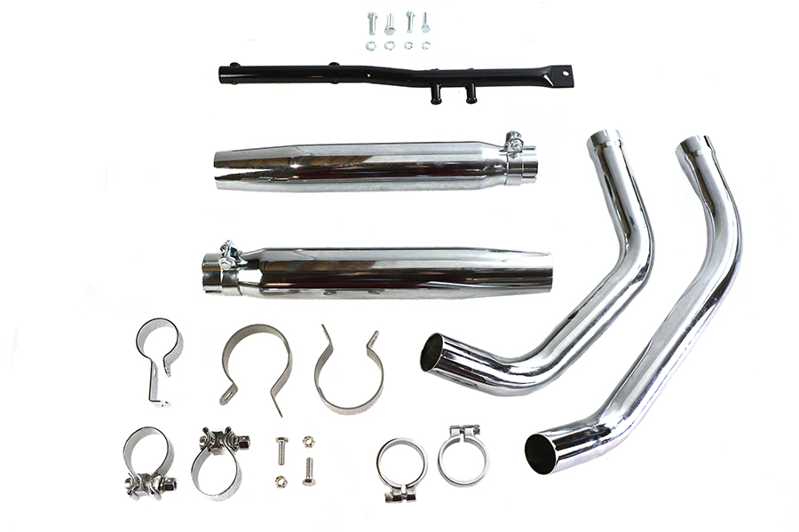 Tapered Muffler Exhaust Kit Chrome