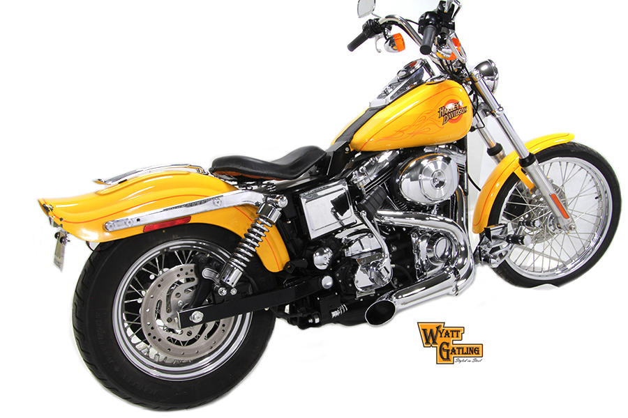 Wyatt Gatling Chrome Dual Exhaust Support fits Harley-Davidson