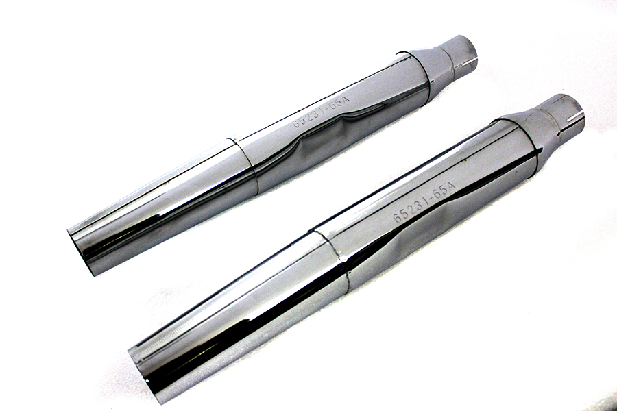 Replica Tapered Muffler Embossed Chrome