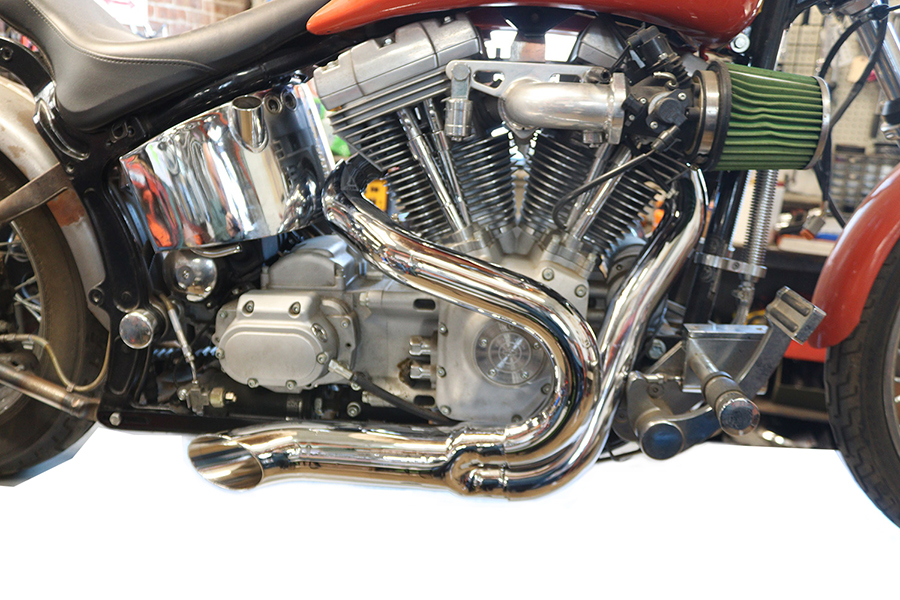 Chrome Wyatt Gatling 2 into 1 Exhaust Pipe Header Kit fits Harley Davidson
