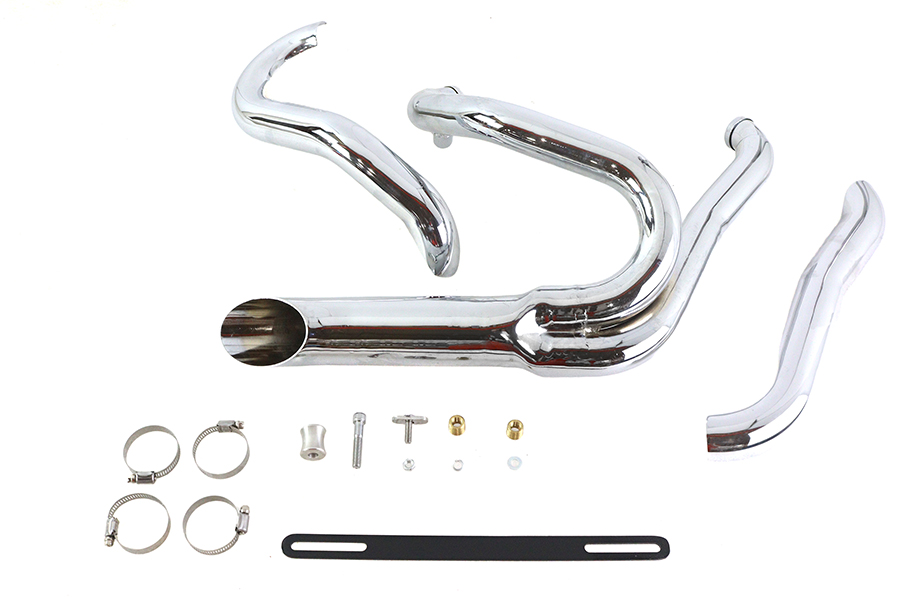 Chrome Wyatt Gatling 2 into 1 Exhaust Pipe Header Kit