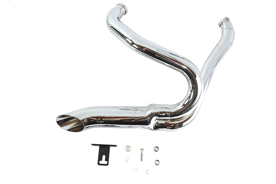 Chrome Wyatt Gatling 2 into 1 Exhaust Pipe Header Kit