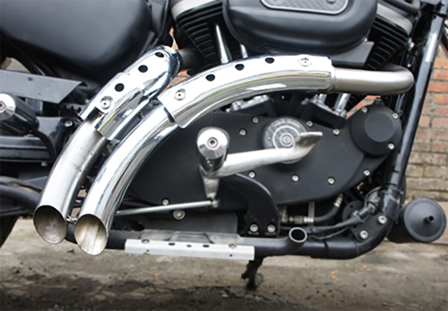 Chrome Drag Pipe Set With Heat Shields