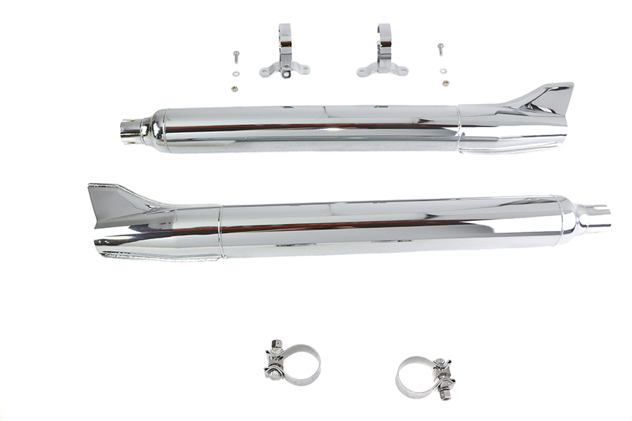 1961 Style Fishtail Muffler Kit Chrome
