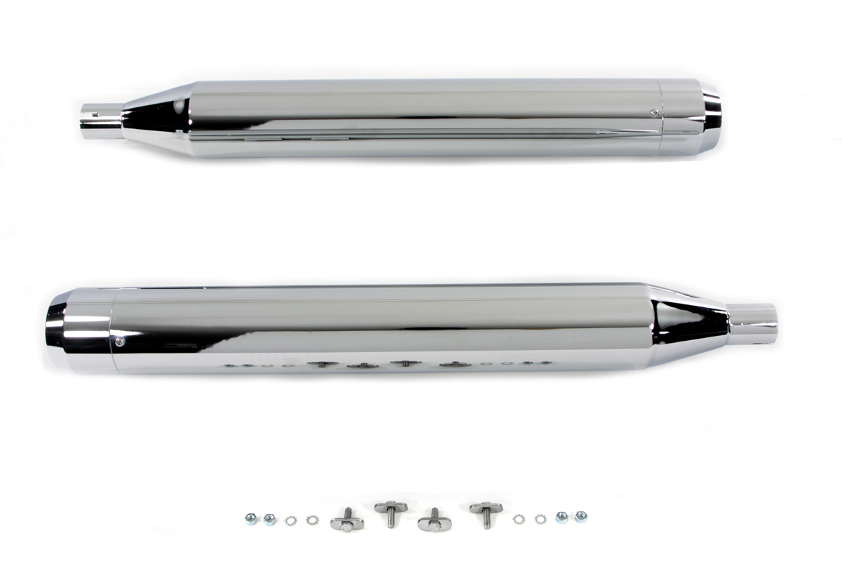 4" Muffler Set with Chrome Long Type Tapered End Tips