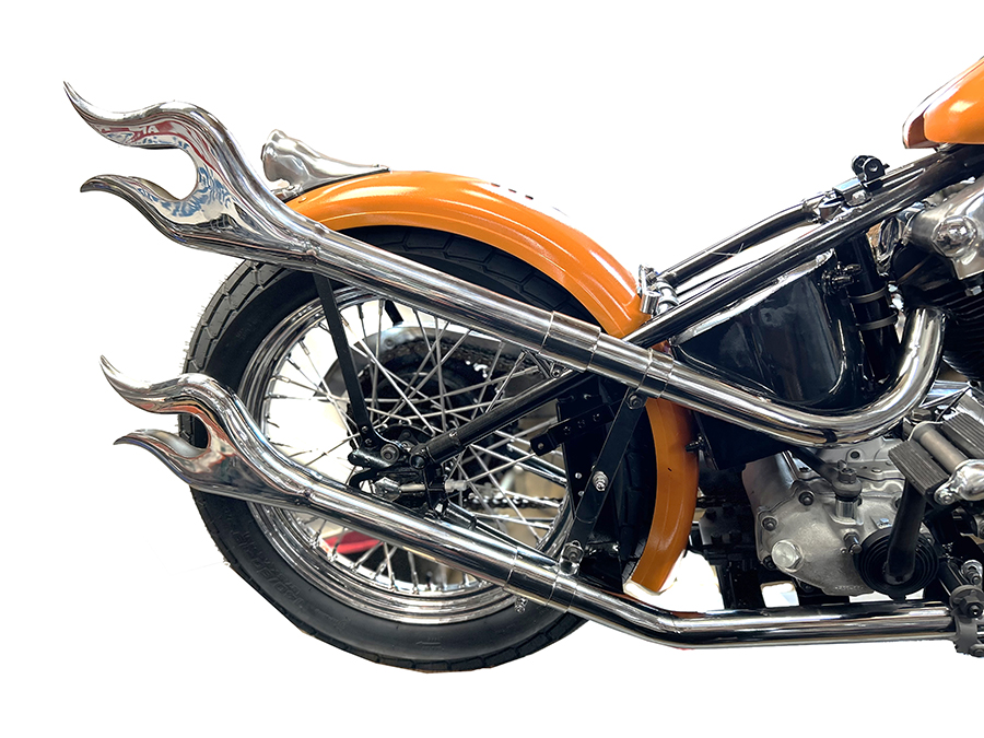 31" Straight Flame Exhaust Pipe Extension Set Chrome
