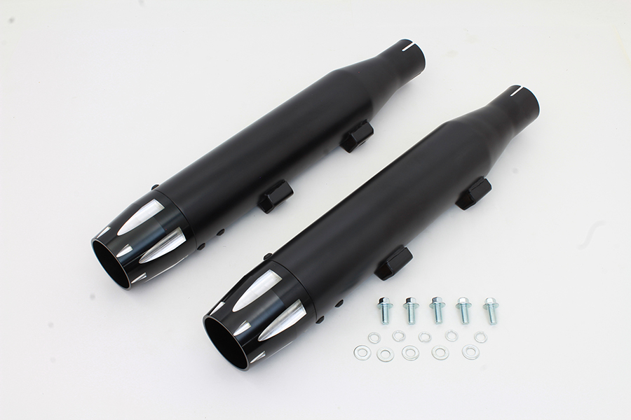 VTwin Black Highlighted Revolver Tip Muffler Set 2014-2017 Harley Sportster