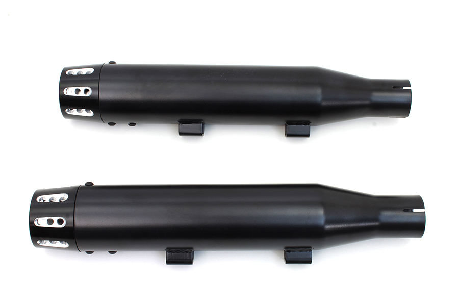 VTwin BlackTapered Revolver Tip Exhaust Muffler Set 2014-2017 Harley Sportster