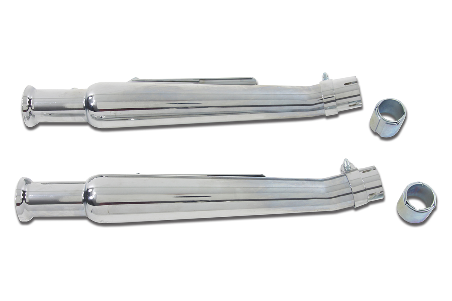 Right Side Chrome 20" Megaphone Upsweep Slip On Muffler Set