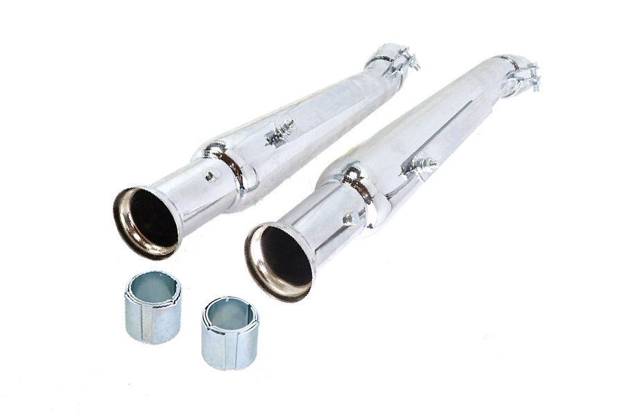 Chrome 20" Megaphone Upsweep Slip On Muffler Set