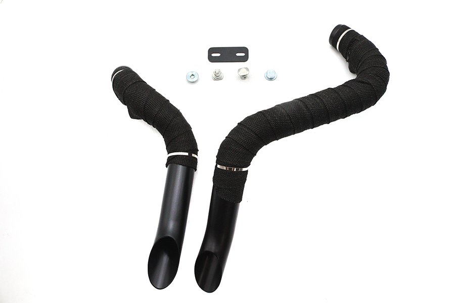 Big Growl Exhaust Drag Pipe Short Shots Black