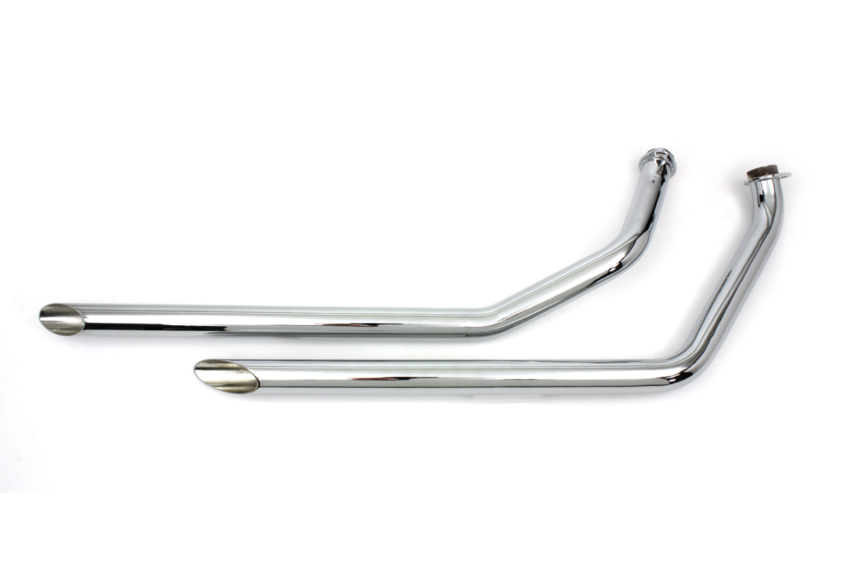 MCM Exhaust Drag Pipe Set Slash Cut Chrome